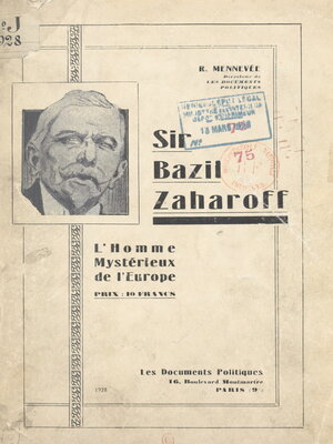 cover image of Sir Bazil Zaharoff
